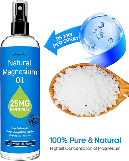 Pure Magnesium Oil Spray for Feet,Ideal Gift for Sleep & Muscle Relaxation,Better Sleep,Rapid Absorption,Quick Drying Without Residue-Unflavored