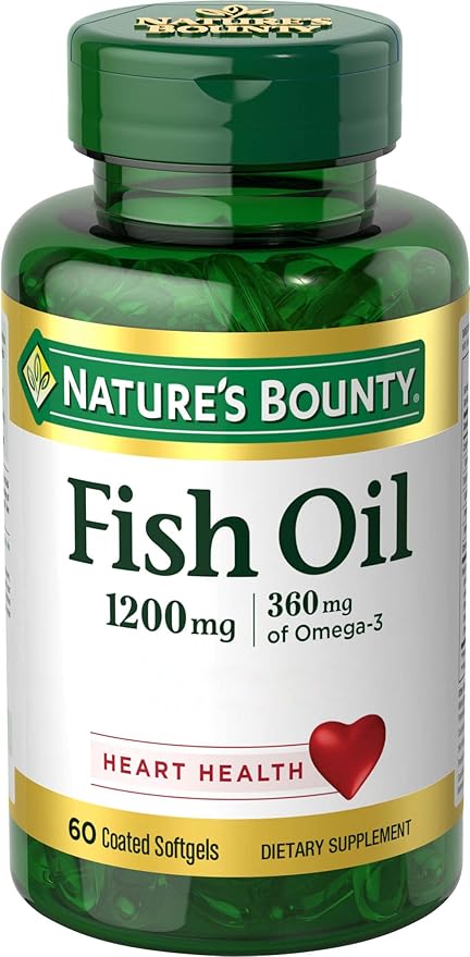 Nature's Bounty Fish Oil, 1200mg, 360mg of Omega-3, 60 Odorless Softgels (Packaging May Vary)