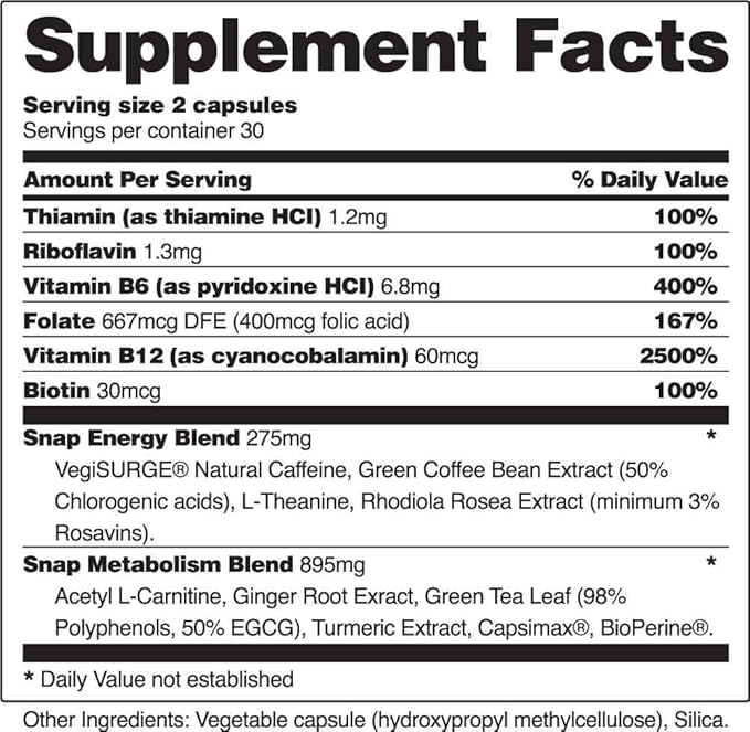 Metabolism and Natural Energy Supplements 60 Capsules