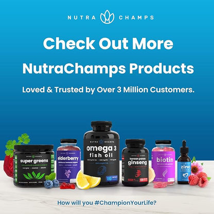 NutraChamps Multi Collagen Pills, Types I,II,III,V,X, Double Hydrolyzed Collagen Peptides Powder Capsules, Protein Supplement for Women & Men, 180 Capsules (Pack of 2)