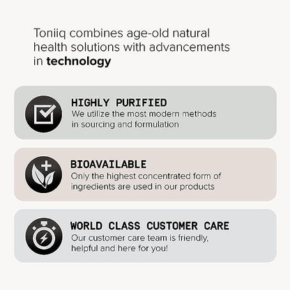Toniiq Ultra High Strength Glutathione Capsules - 1000mg Concentrated Formula - 98%+ Highly Purified and Bioavailable - Non-GMO Fermentation - 240 Capsules Reduced Glutathione Supplement