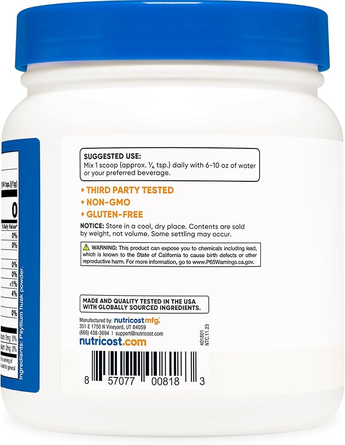 Nutricost Psyllium Husk Ground Powder (1lbs)