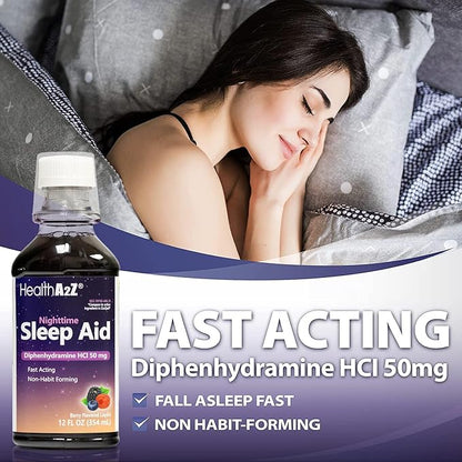 HealthA2Z® Nighttime Sleep Aid 50mg HCl 12 Fluid