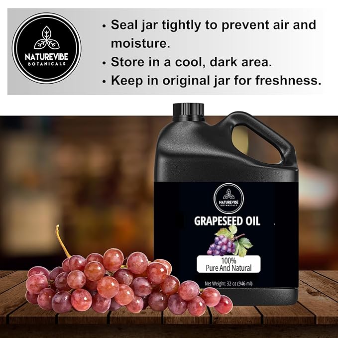 Naturevibe Botanicals Grapeseed Oil 32 Ounces 100% Pure