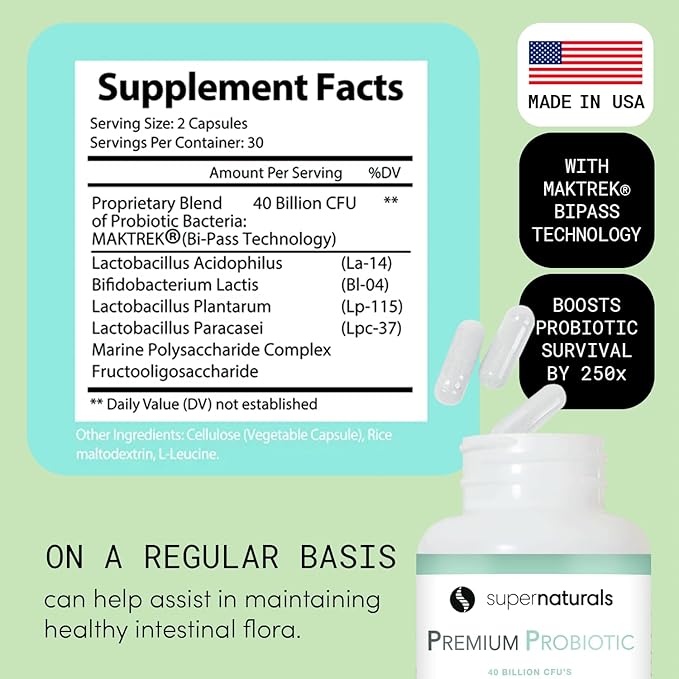 Premium Probiotics, 40 Billion CFU Probiotics 60 Probiotic