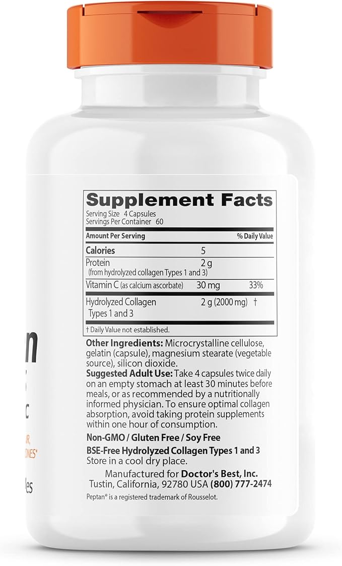Doctor's Best Collagen Types 1 & 3 with 500 mg, 240 Caps (DRB-00263)