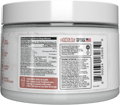 EHP Labs OxyGlow Natural Marine Collagen Powder 30 Serves