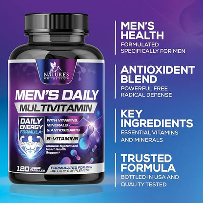 Premium Multivitamin for Men B12, Zinc, 120 Multivitamin