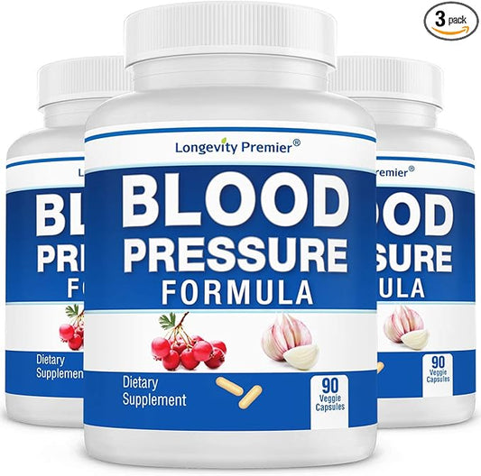 [3-Bottle Value Pack] Longevity Blood Pressure Formula 12+ Natural