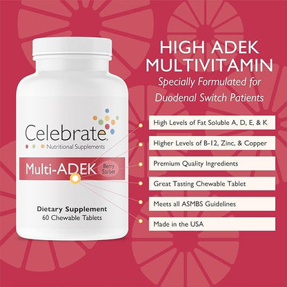Celebrate Vitamins High ADEK Multivitamin Chewables, 60 Count