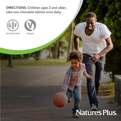 Natures Plus Animal Parade Multivitamin Children's Chewables - Cherry Flavor - 90 Animal-Shaped Tablets - Promotes Health & Well-Being - Vegetarian, Gluten Free - 45 Servings