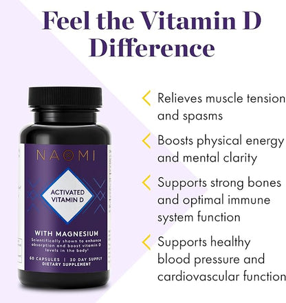 NAOMI Activated Vitamin D3 5000 IU (125 mcg) 60 Veggie 30 Day