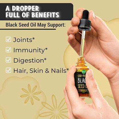 Maju Superfoods Black Seed Oil - 3 Times TQ, Cold-Pressed, Travel Size, 100% Turkish Black Cumin Seed Oil, Liquid Pure Blackseed Oil, Glass Bottle, 2 Oz