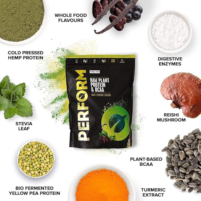 Vivo life Perform Vegan Protein Powder, (532 g 1))