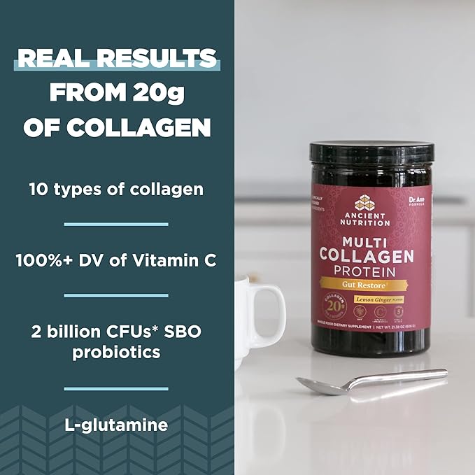 Collagen Powder Protein by Ancient Nutrition, Nails,8.4 oz.
