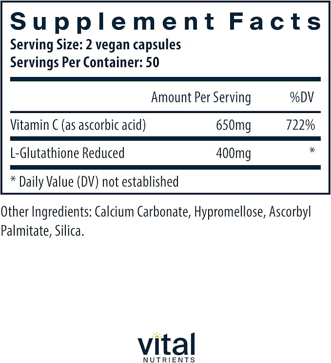 Vital Nutrients Glutathione 400mg 100 Capsules