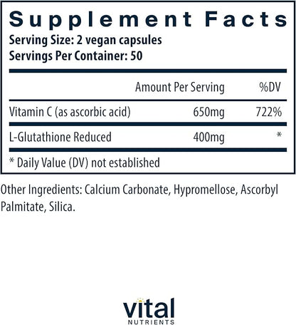 Vital Nutrients Glutathione 400mg 100 Capsules