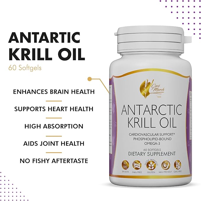 Coco March Pure Antarctic Krill Oil 1000 mg Omega-3 EPA,