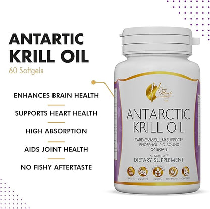 Coco March Pure Antarctic Krill Oil 1000 mg Omega-3 EPA,