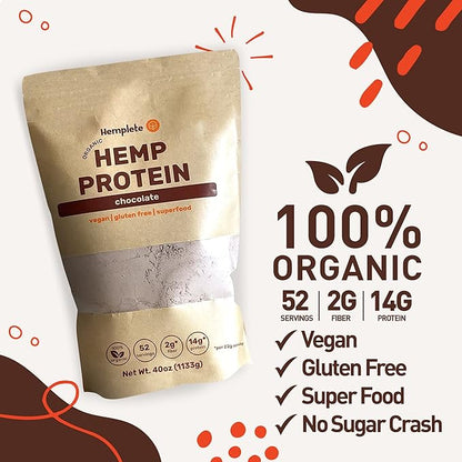 Organic Vegan Hemp Heart Protein Powder, 4 Simple (40oz)