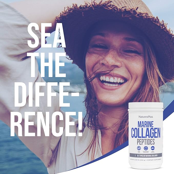 Natures Plus Marine Collagen Peptides, Unflavored 0.54 lb 20 Servings