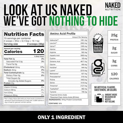 NAKED nutrition Naked Whey 1Lb 1 Ingredient, 15 Servings