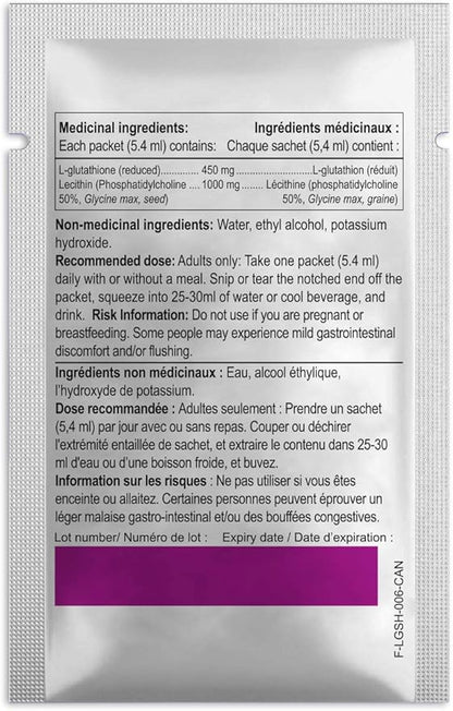LivOn Laboratories Lypo–Spheric Glutathione 2 Cartons (60 Packets) 450 mg 100% Non–GMO
