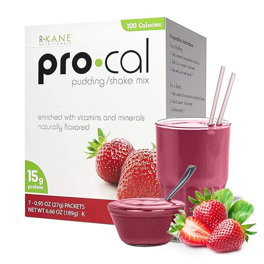Pro-Cal Pudding/Shake Mix, Low Calorie Protein 15g Protein, 7 Packets