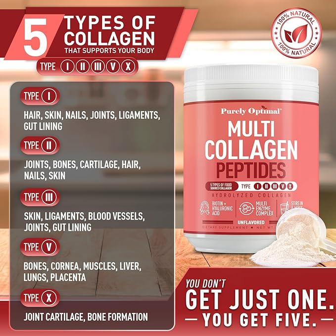 Multi Collagen Peptides Powder 5 Types 16 oz