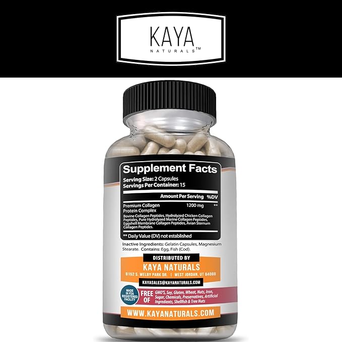 Kaya Naturals Multi Collagen Peptides Complex 30 Count