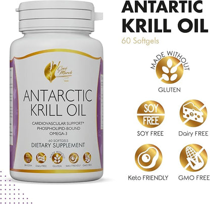 Coco March Pure Antarctic Krill Oil 1000 mg Omega-3 EPA,