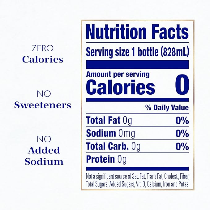 Saratoga Sparkling Water Bottles, 12-Pack - Carbonated Spring Bottled Water with Naturally Occurring Minerals & Electrolytes - Recycled PET Plastic Bottles - 28 Fl Oz