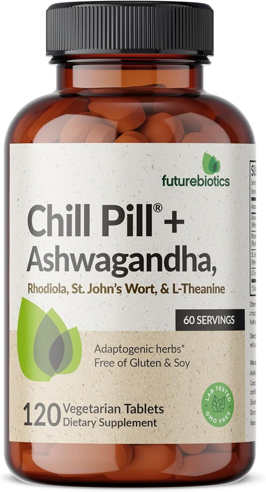 Futurebiotics Chill Pill + Ashwagandha, Rhodiola, 2000 MG 120 Vegetarian