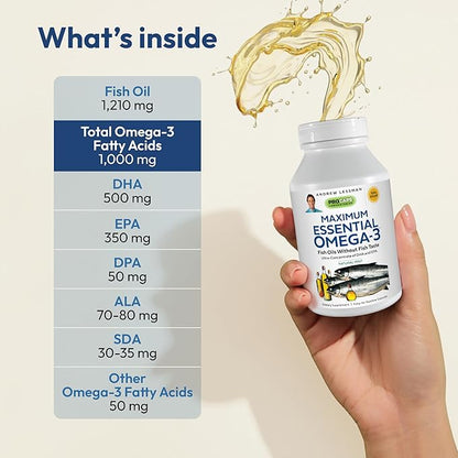 ANDREW LESSMAN Maximum Essential Omega-3 Mint 30 Softgels Omega-3 Oils.