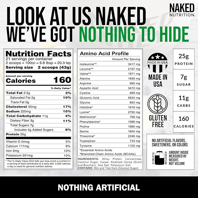 NAKED Whey Double Chocolate Grass Fed 21 Servings