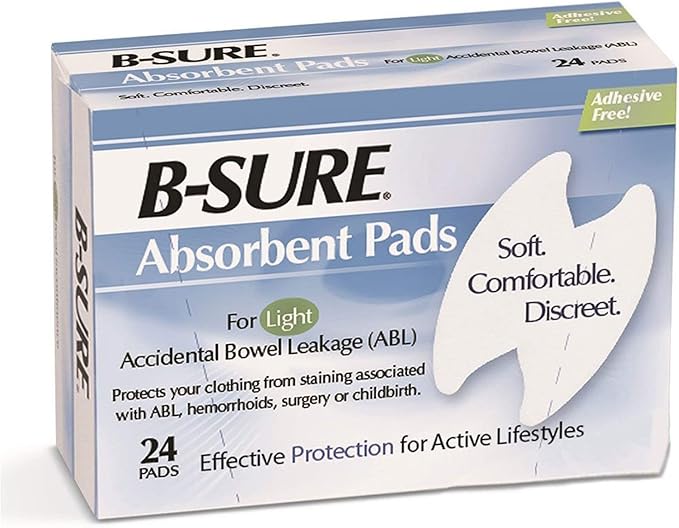 B-Sure Anal Leakage Pads, Case/288 (12 24 Pads)