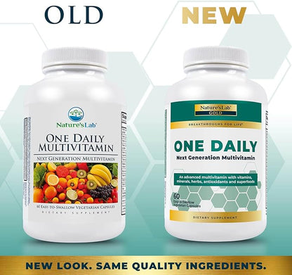 Nature's Lab Gold One Daily Multivitamin 19 Essential D3 & 60 Capsules (2 Month