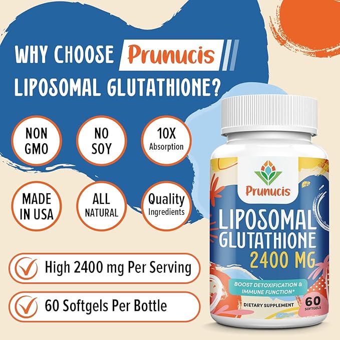 2400MG Liposomal Glutathione, Reduced L-Glutathione, Glutathione 60 Softgels