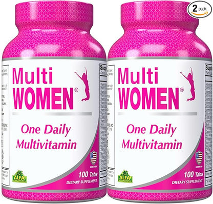 ALFA VITAMINS Multi Women Vitamins Dietary 100 Tablets (2 Pack)