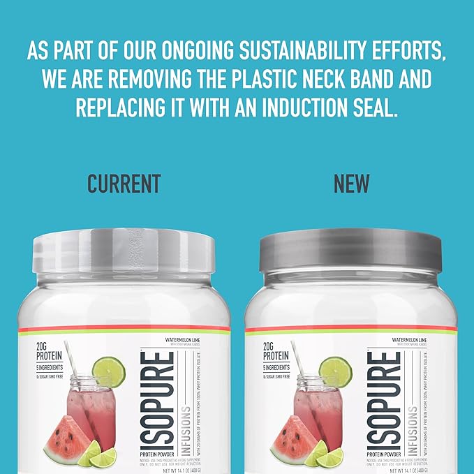 Isopure Clear Whey Isolate Protein Powder Infusions, Lactose Free, Gluten Free, Naturally Flavored, Citrus Lemonade, 20g Protein Per Serving, 1.9 Lb, 36 Servings