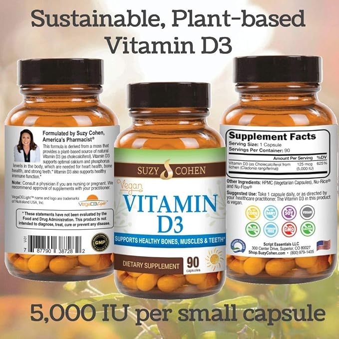 Script Essentials Vegan Vitamin D3 5,000 90 Capsules