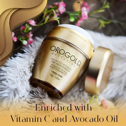 Orogold 24K Multi-Vitamin Day Moisturizer with Amino Acids, Day Cream with Vitamin C, Vitamin A and Vitamin E, 52 G / 1.83 Oz.