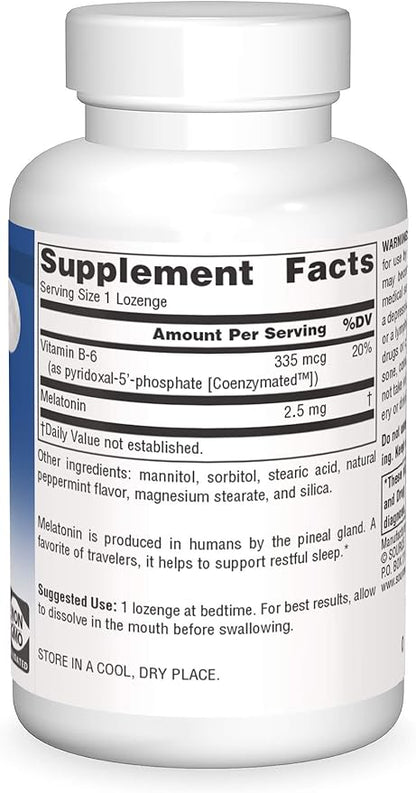 Source Naturals Melatonin, Sleep Supplement, 2.5 mg 240 Peppermint