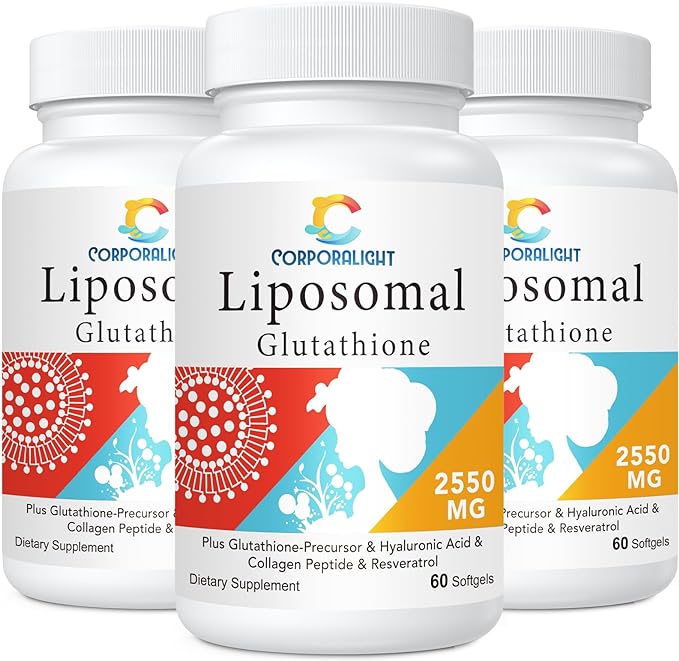 2550mg Liposomal Glutathione Softgel, Highest Absorption, 180 Softgels