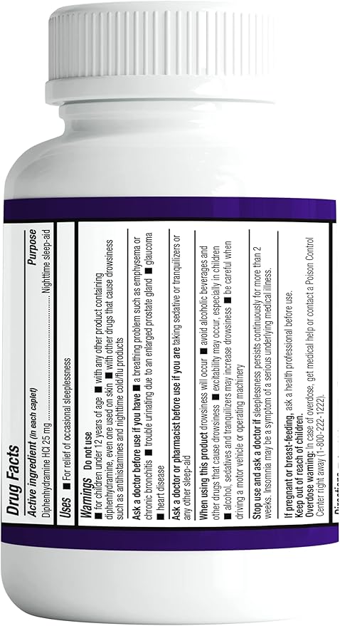 Safrel Nighttime Sleep Aid, Diphenhydramine HCl 25mg (600 Count 1), 600, 600, Count)