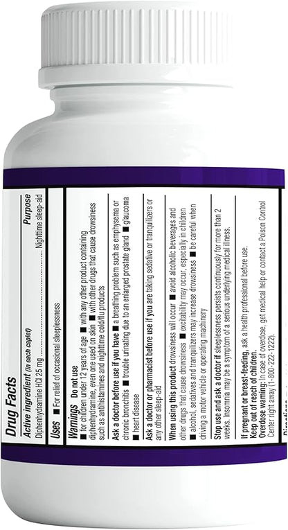 Safrel Nighttime Sleep Aid, Diphenhydramine HCl 25mg (600 Count 1), 600, 600, Count)