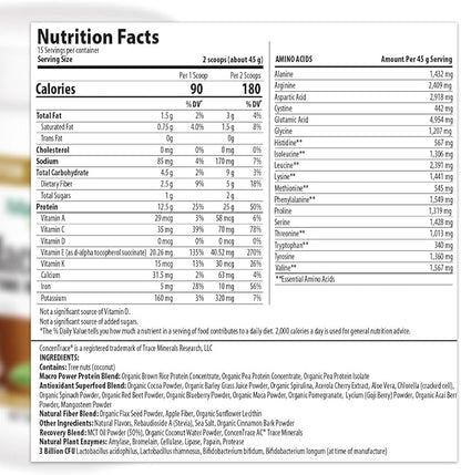 MacroLife Naturals MacroMeal Vegan Chocolate Protein Powder Superfood Greens Probiotics + Fiber, Immune Energy Digestive Daily Essentials for Women & Men Gluten-Free - 23.8oz (15 Servings)