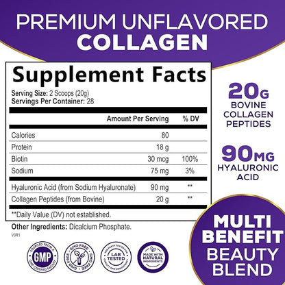 Collagen Peptides Powder 20g With Hyaluronic 28 Servings
