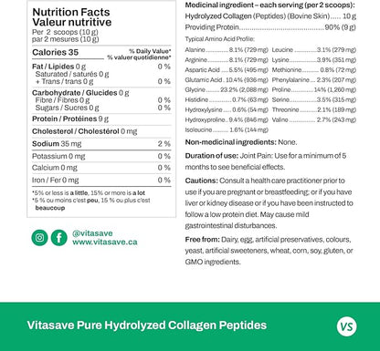 Pure Collagen Peptides Powder Enhanced Collagen 20g Collagen (4 Scoops) 500g