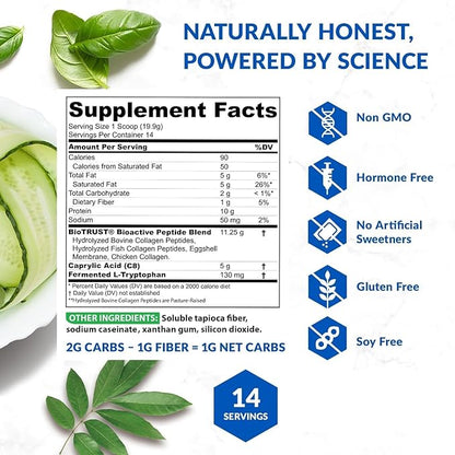 BioTrust Multi Collagen Protein Powder + Keto MCT Oil – 5 Types (I, II, III, V, X) & 100% Caprylic Acid C8 - Support Elevated Ketones, Metabolism, Joints & Beauty All in 1 Collagen Powder (Unflavored)